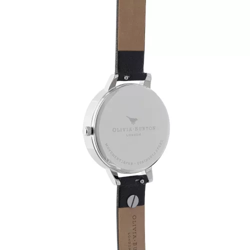 Womens Black & Silver Celestial Star Leather Watch 59463 by Olivia Burton from Hurleys