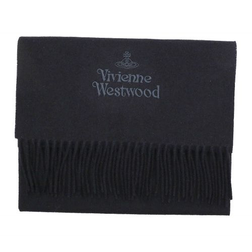 Unisex Black Embroidered Lambswool Scarf 98211 by Vivienne Westwood from Hurleys