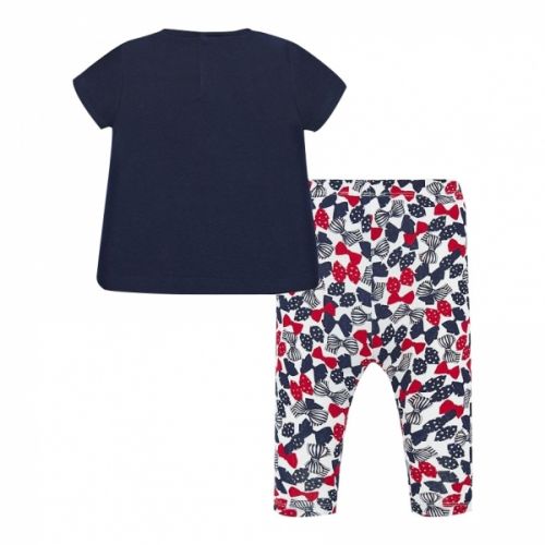 Infant Navy Teddy Flowers T Shirt & Leggings Set 58223 by Mayoral from Hurleys