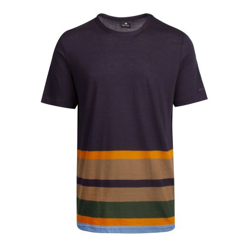 Mens Dark Navy Stripe Detail Regular Fit S/s T Shirt 79053 by PS Paul Smith from Hurleys