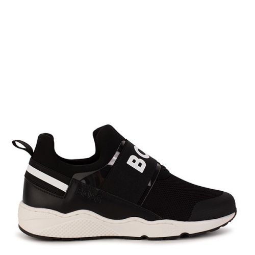 Kids Black Mesh Panel Front Trainers 111350 by BOSS from Hurleys