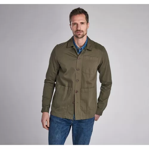 Mens Olive Jake Overshirt 56418 by Barbour Steve McQueen Collection from Hurleys