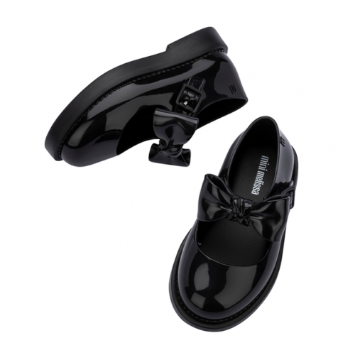 Girls Black Mini Lola Bow Shoes (4-11) 100353 by Mini Melissa from Hurleys