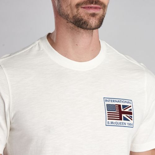 Mens Whisper White Team Flags S/s T Shirt 56405 by Barbour Steve McQueen Collection from Hurleys