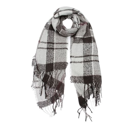 Womens Grey/Juniper Tartan Boucle Scarf 47522 by Barbour from Hurleys