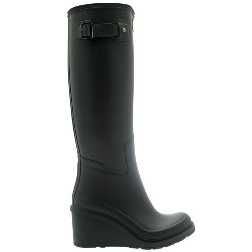 Womens Black Original Refined Wedge-Sole Wellington Boots 68171 by Hunter from Hurleys