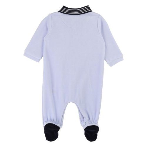 Baby Pale Blue Soft Tipped Collar Babygrow 45472 by BOSS from Hurleys
