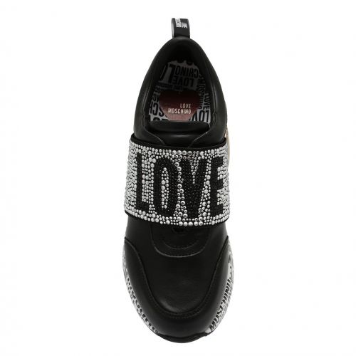 Womens Black Sparkle Band Trainers 90410 by Love Moschino from Hurleys