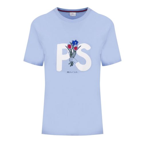 Womens Light Blue Flowers Logo S/s T Shirt 50101 by PS Paul Smith from Hurleys