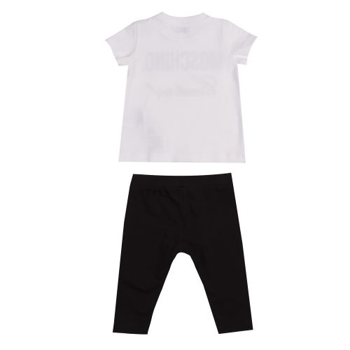 Baby White/Black Couture T Shirt & Leggings Set 42020 by Moschino from Hurleys