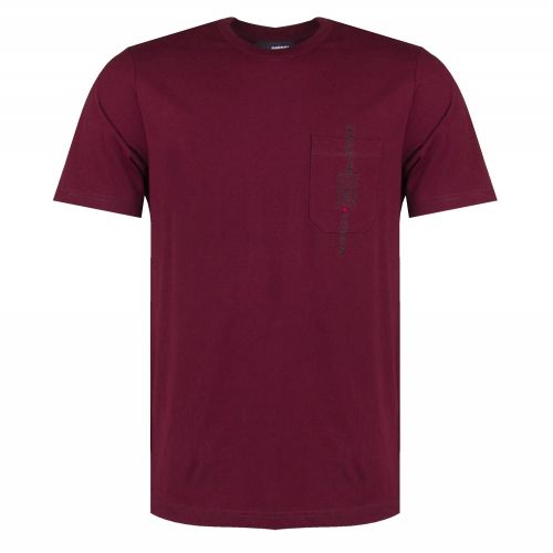Mens Burgundy T-Just-Pocket S/s T Shirt 33229 by Diesel from Hurleys