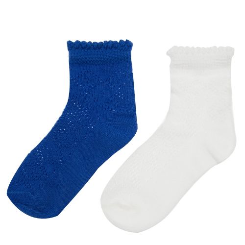 Girls Blue/White Basic 2 Pack Socks 40197 by Mayoral from Hurleys