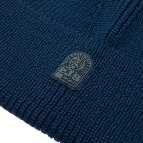 Boys Mallard Blue Plain Knitted Beanie 90077 by Parajumpers from Hurleys