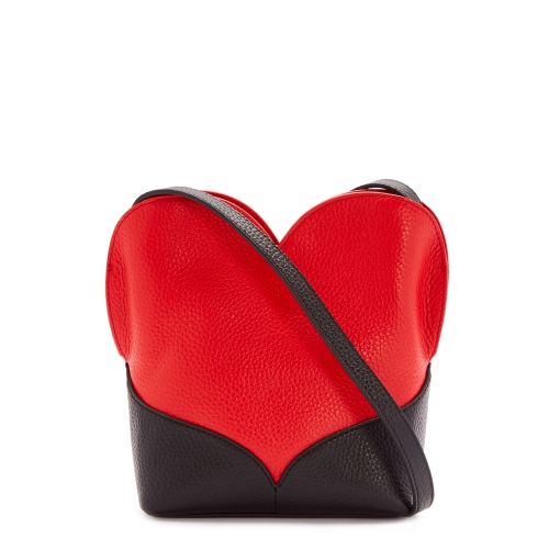 Womens Scarlet/Black Heart Harriet Crossbody Bag 34934 by Lulu Guinness from Hurleys