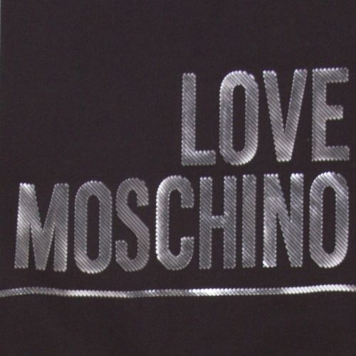 Mens Black Textured Foil Hooded Sweat Top 43155 by Love Moschino from Hurleys