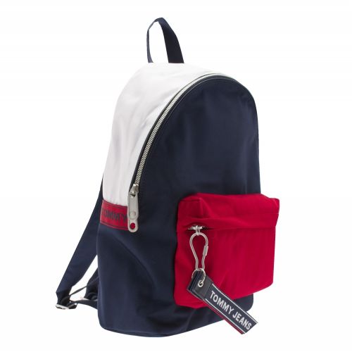 Womens Red/Blue Logo Tape Medium Backpack 34681 by Tommy Jeans from Hurleys