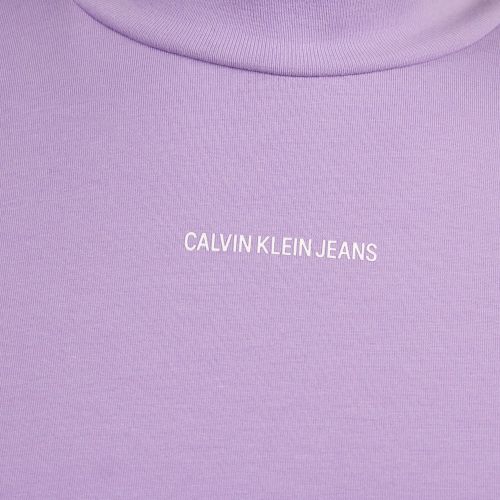 Womens Palma Lilac Micro Branding Mock Neck S/s T Shirt 84051 by Calvin Klein from Hurleys
