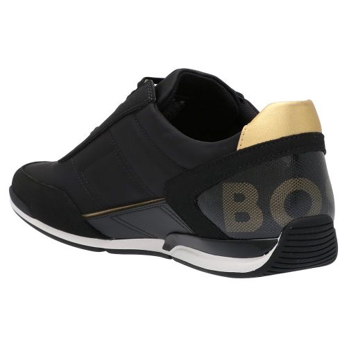 Mens Black/Gold Saturn Lowp_flny Trainers 108634 by BOSS from Hurleys