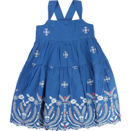 Girls Blue Mosaic Embroidered Dress 71138 by Billieblush from Hurleys