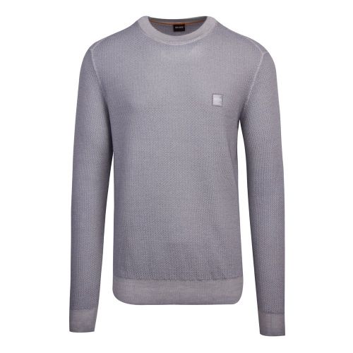 Casual Mens Light Grey Kustorio Crew Knitted Jumper 81250 by BOSS from Hurleys