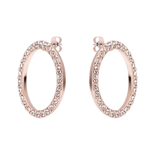 Womens Rose Gold/Crystal Leeza Luunar Circle Earrings 54388 by Ted Baker from Hurleys
