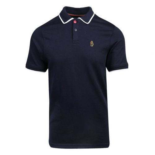 Mens Very Dark Navy Meadtastic Tipped S/s Polo Shirt 102342 by Luke 1977 from Hurleys