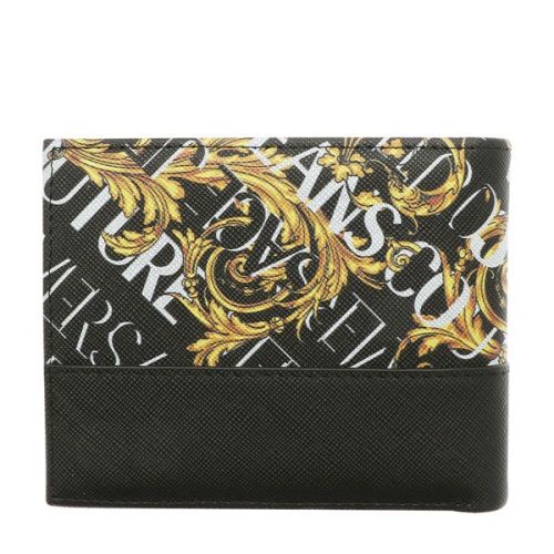 Mens Black/Gold Logo Couture Saffiano Wallet 110779 by Versace Jeans Couture from Hurleys