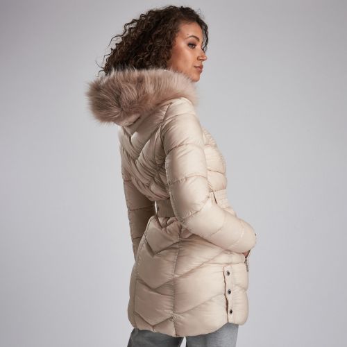 Barbour International Womens Oyster Highpoint Hooded Quilted Coat 55465 by Barbour International from Hurleys