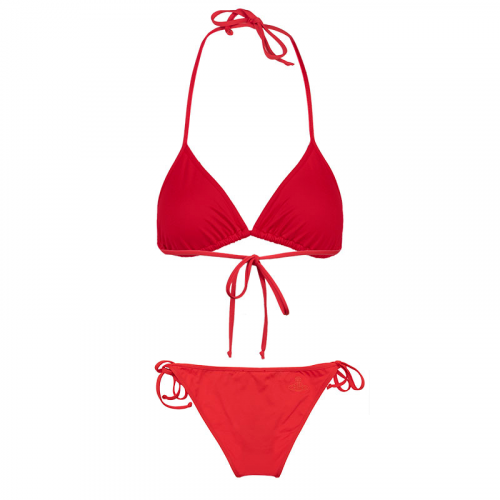 Vivienne Westwood Bikini Set Womens Red Branded Triangle