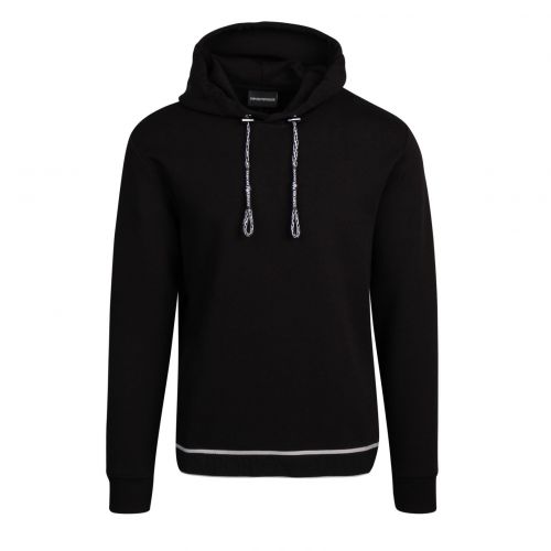 Mens Black Logo Band Hoodie 84504 by Emporio Armani from Hurleys