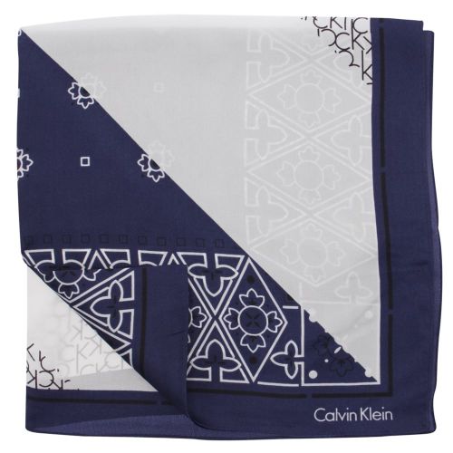 Womens Navy Silk Logo Mix Scarf 20572 by Calvin Klein from Hurleys