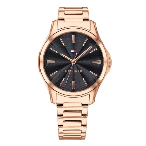 Womens Rose Gold/Black Lori Bracelet Watch 44202 by Tommy Hilfiger from Hurleys
