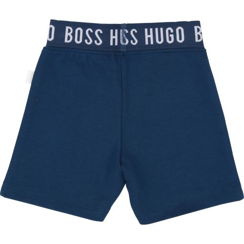 Toddler White/Navy Logo T Shirt & Sweat Shorts Set 38317 by BOSS from Hurleys