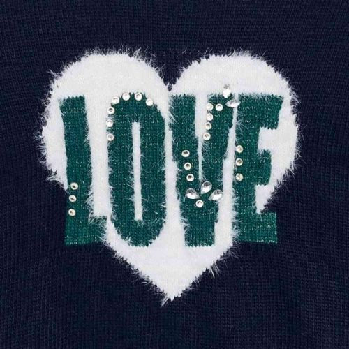 Girls Navy Knitted Love Jumper 48500 by Mayoral from Hurleys