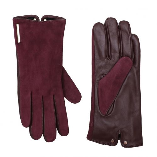Womens Deep Purple Arlett Suede Whipstitch Gloves 96921 by Ted Baker from Hurleys