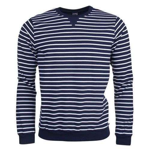 Paul & Shark Mens Navy Stripe Branded Shark Fit Sweat Top 72510 by Paul And Shark from Hurleys