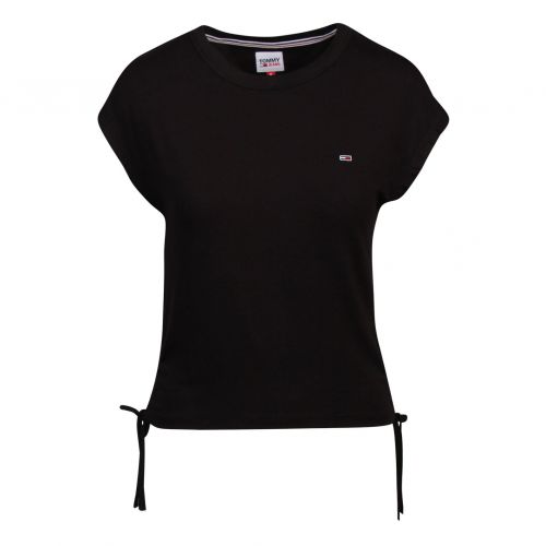 Womens Black Regular Fit Side Knitted S/s T Shirt 85826 by Tommy Jeans from Hurleys