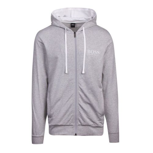Mens Medium Grey Authentic Hooded Zip Through Sweat Top 87985 by BOSS from Hurleys