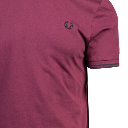 Mens Aubergine Twin Tipped S/s T Shirt 99185 by Fred Perry from Hurleys
