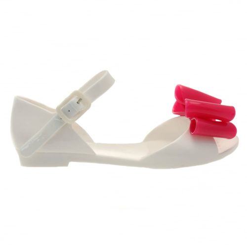 Girls White Frappe Bow Sandals (29-32) 44525 by Lelli Kelly from Hurleys