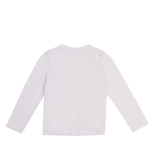 Girls Optical White Jewel Logo L/s T Shirt 47342 by Moschino from Hurleys