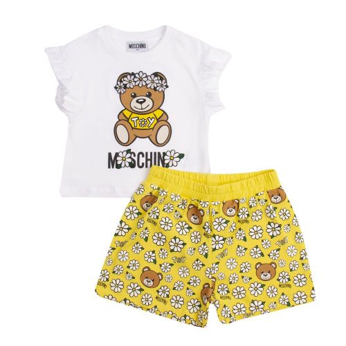 Girls Yellow Toy Daisy Toy T Shirt & Shorts Set 82623 by Moschino from Hurleys