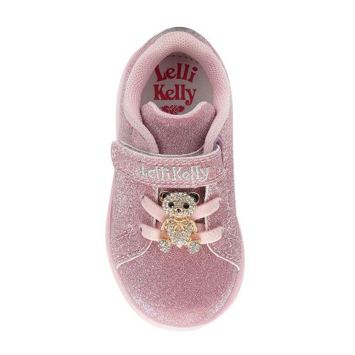 Baby Pink Glitter Sarah Teddy Trainers (20-25) 97021 by Lelli Kelly from Hurleys