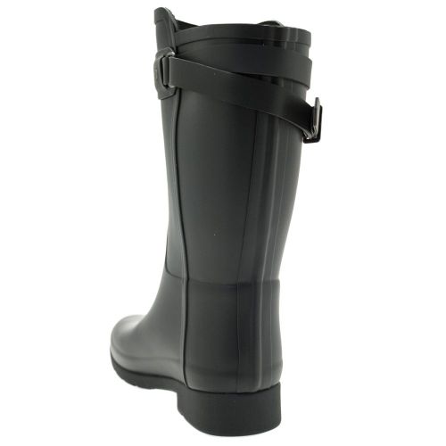 Womens Black Original Refined Back Strap Short Wellington Boots 68149 by Hunter from Hurleys