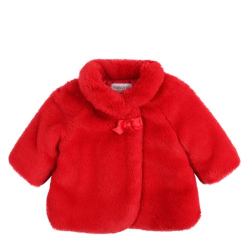 Baby Cherry Faux Fur Bow Coat 48460 by Mayoral from Hurleys