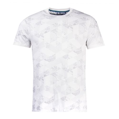 Mens White Tots Floral Geo S/s Polo Shirt 28271 by Ted Baker from Hurleys