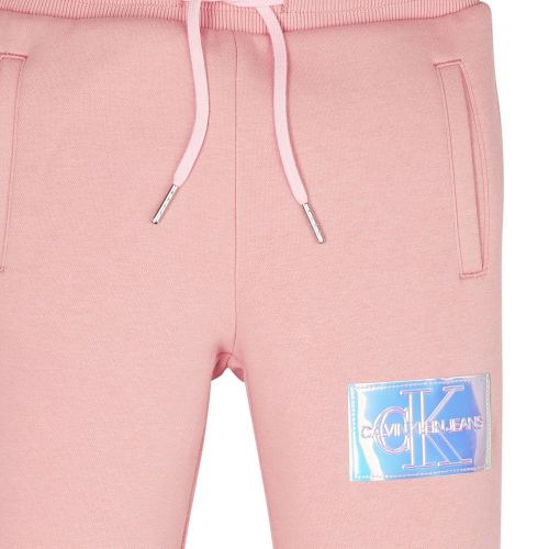 Girls Soothing Pink Monogram Badge Sweat Pants 77727 by Calvin Klein from Hurleys