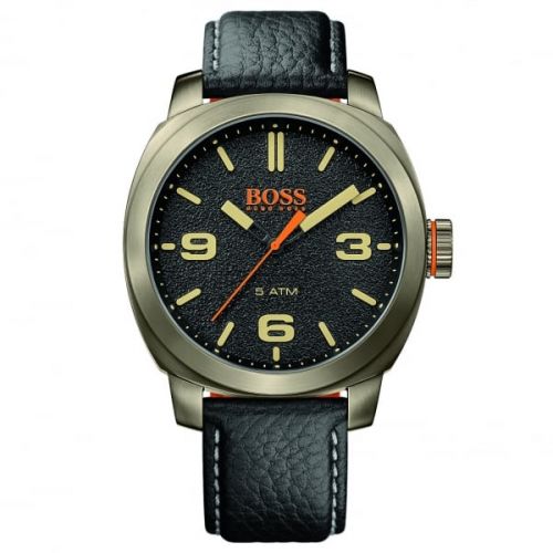 Mens Black Dial Cape Town Leather Strap Watch 68725 by BOSS Orange Watches from Hurleys