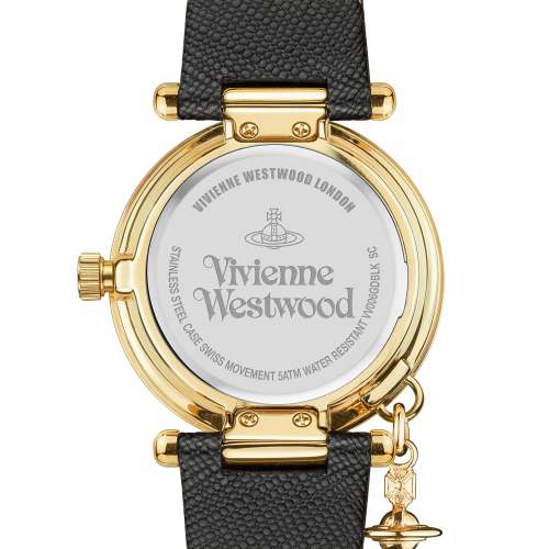Womens Black/Gold Orb Heart Saffiano Watch 80042 by Vivienne Westwood from Hurleys