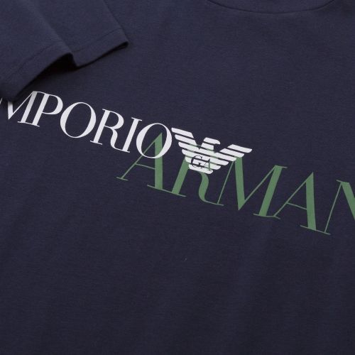 Mens Navy Graphic Logo Slim Fit S/s T Shirt 30897 by Emporio Armani Bodywear from Hurleys